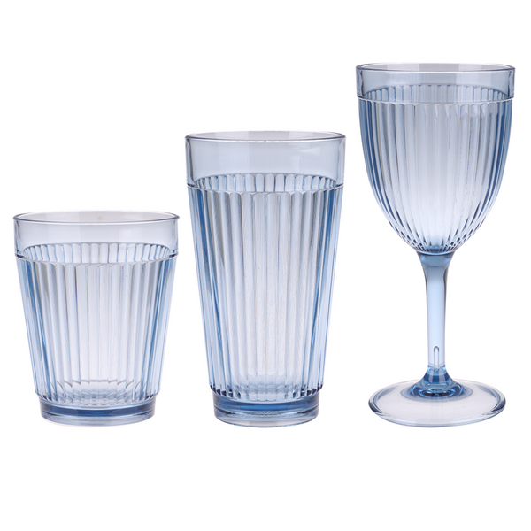 6x PIZZAZZ "RIPPLE" ACRYLIC HIGH BALL TUMBLER 450ML