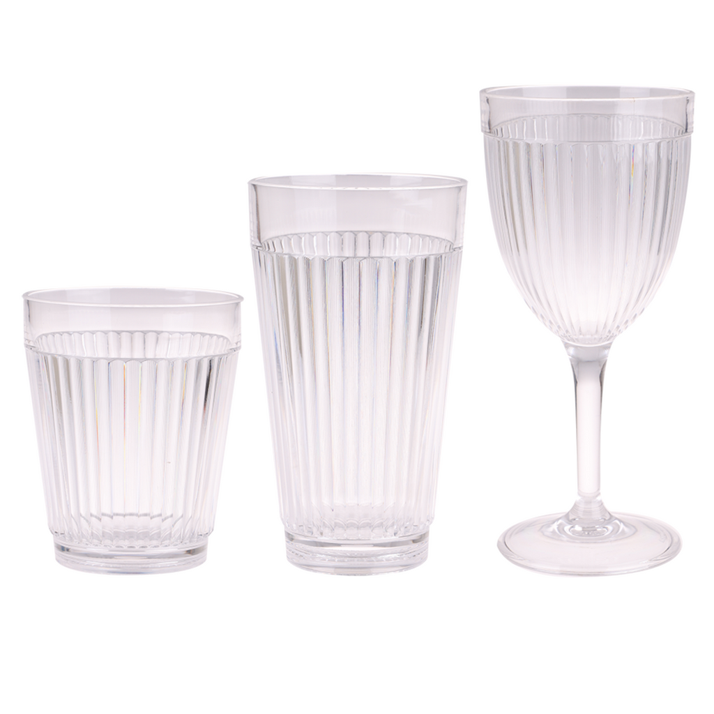 6x PIZZAZZ "RIPPLE" ACRYLIC HIGH BALL TUMBLER 450ML