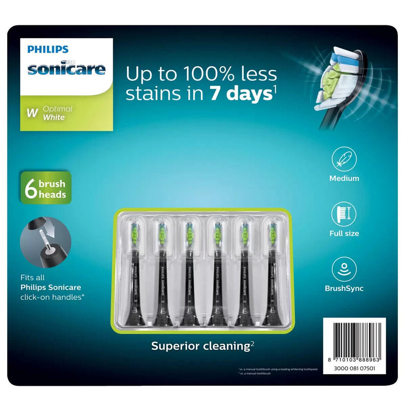 Philips Sonicare DiamondClean Electric Toothbrush Heads Black 6 Pack