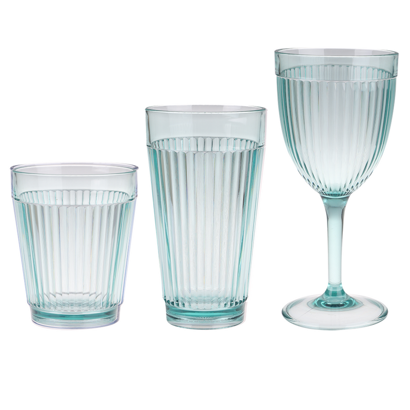 6x PIZZAZZ "RIPPLE" ACRYLIC HIGH BALL TUMBLER 450ML