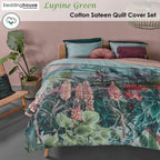 Bedding House Lupine Cotton Sateen Quilt Cover Set King Green