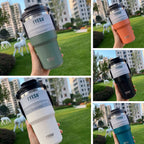 900ML Blue Stainless Steel Travel Mug with Leak-proof 2-in-1 Straw and Sip Lid, Vacuum Insulated Coffee Mug for Car, Office, Perfect Gifts, Keeps Liquids Hot or Cold