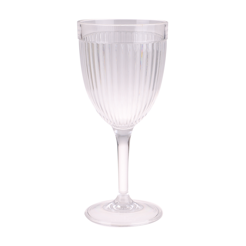 6x PIZZAZZ "RIPPLE" ACRYLIC WINE GLASS 400ML