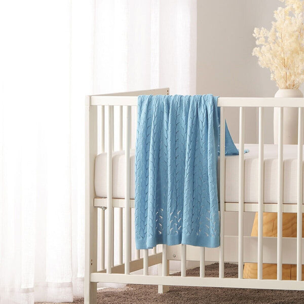 Little Gem Lyla Blue Cotton Baby Blanket 75 x 100 cm