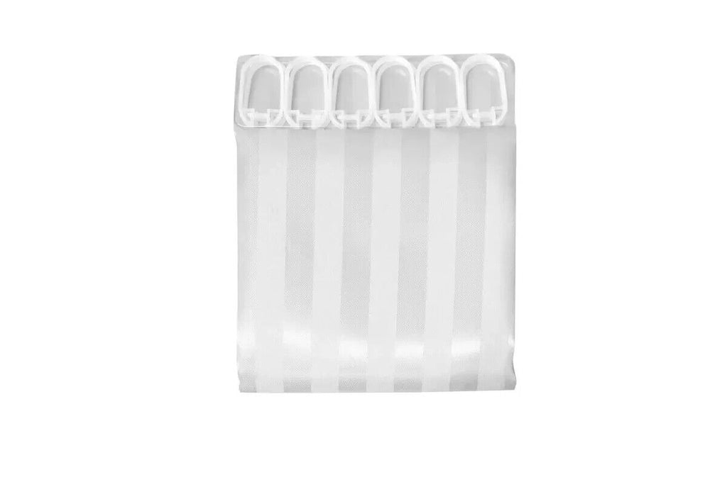 Jacquard Stripe Shower Curtain White