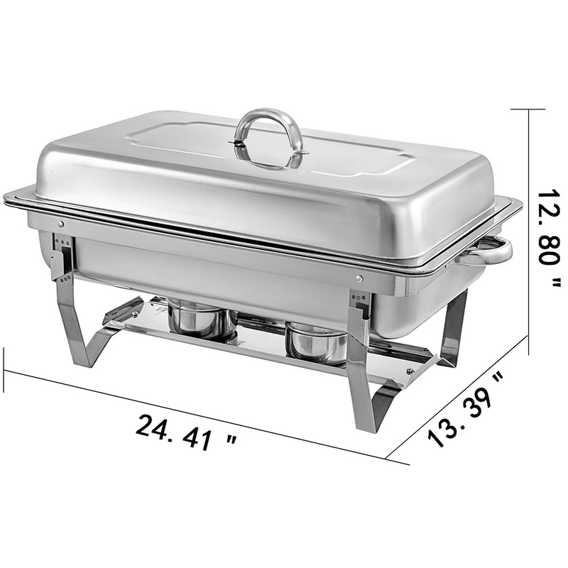 9L Chafing Dish Set Buffet Pan Bain Marie Bow Stainless Steel Food Warmer(1*9L)