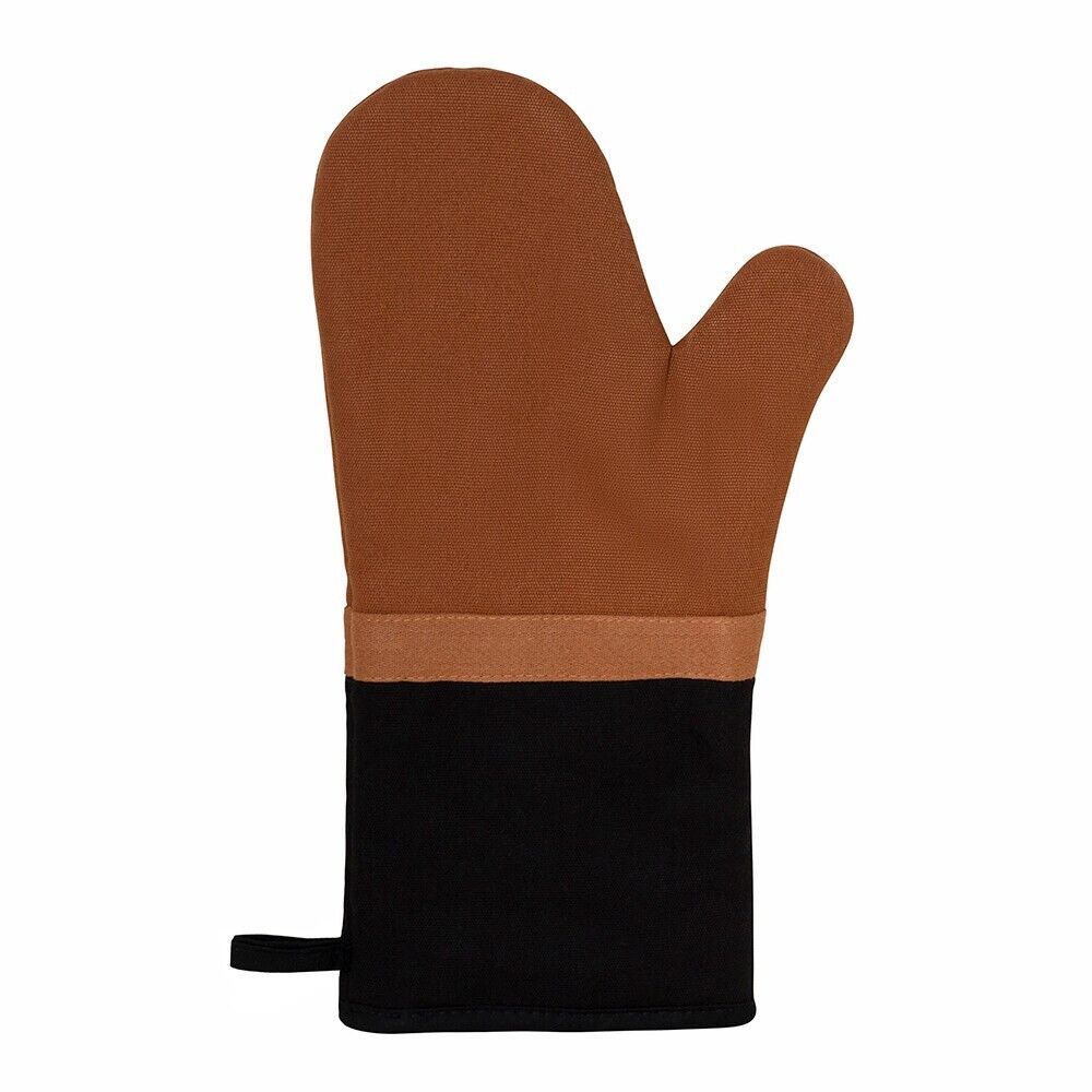 J Elliot Home Selby Cotton Oven Mitt 34 x 15 cm Ginger & Black