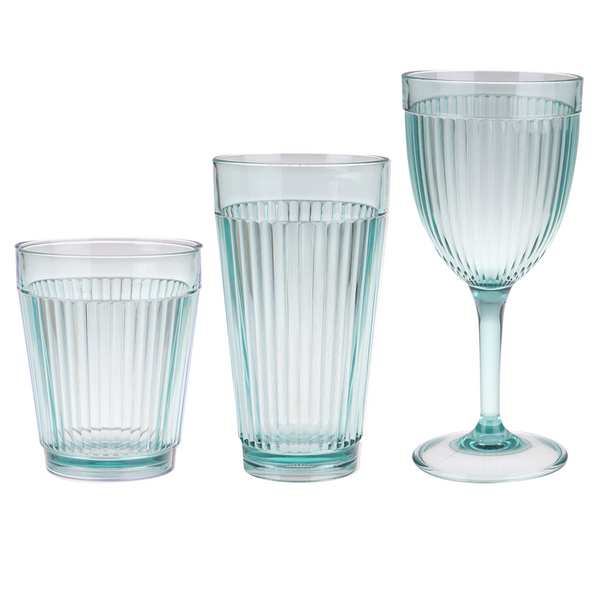 6x PIZZAZZ "RIPPLE" ACRYLIC WINE GLASS 400ML