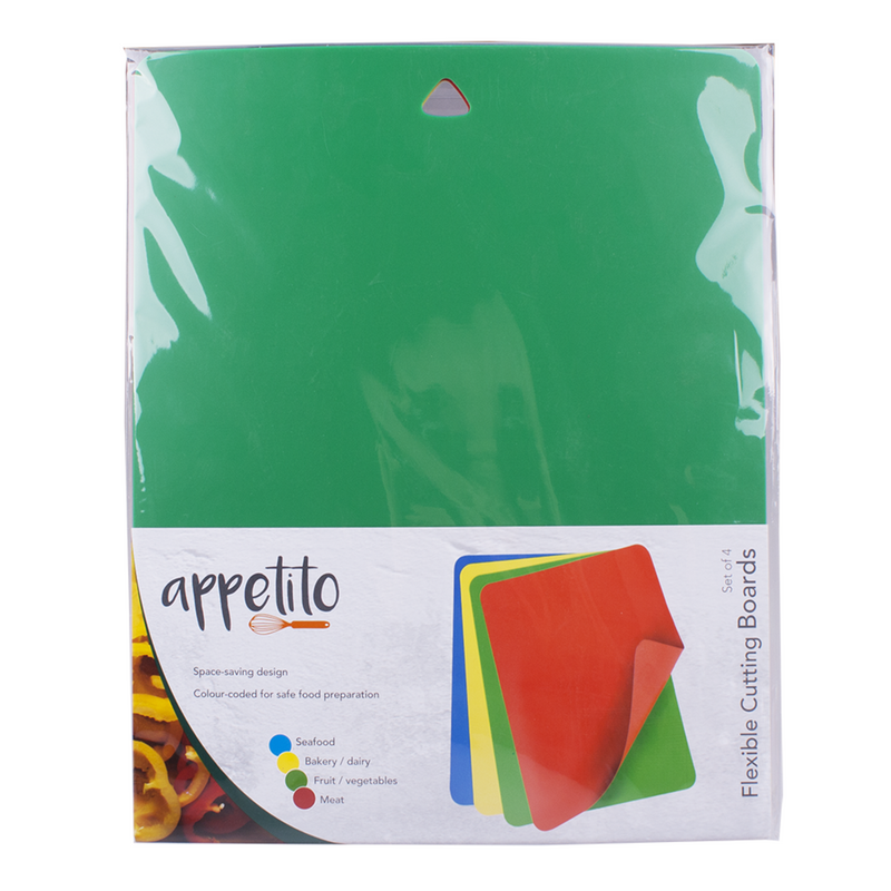 APPETITO FLEXIBLE CUTTING BOARD SET 4 - ASST. COLOURS