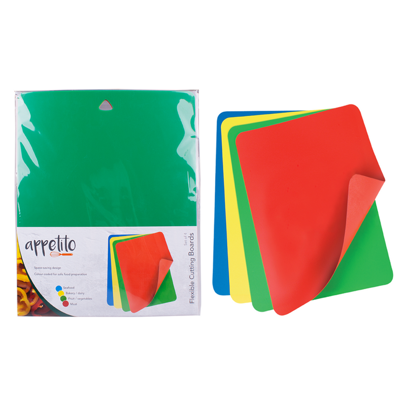 APPETITO FLEXIBLE CUTTING BOARD SET 4 - ASST. COLOURS