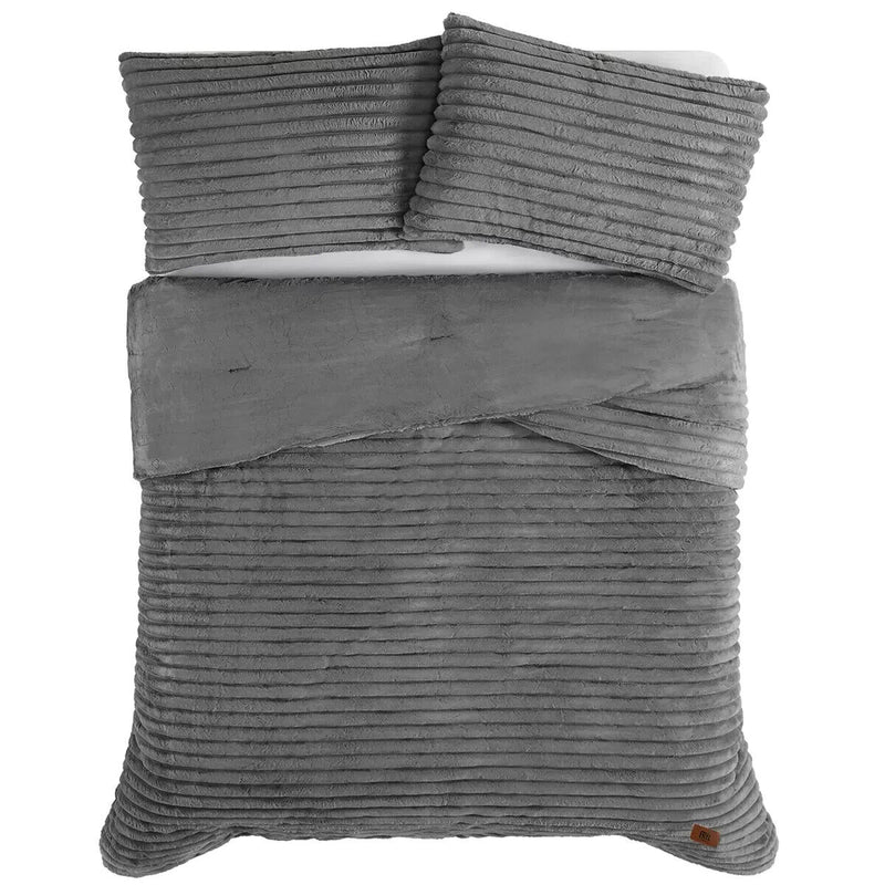 Frye Channel Comforter 3 Piece Set King Grey