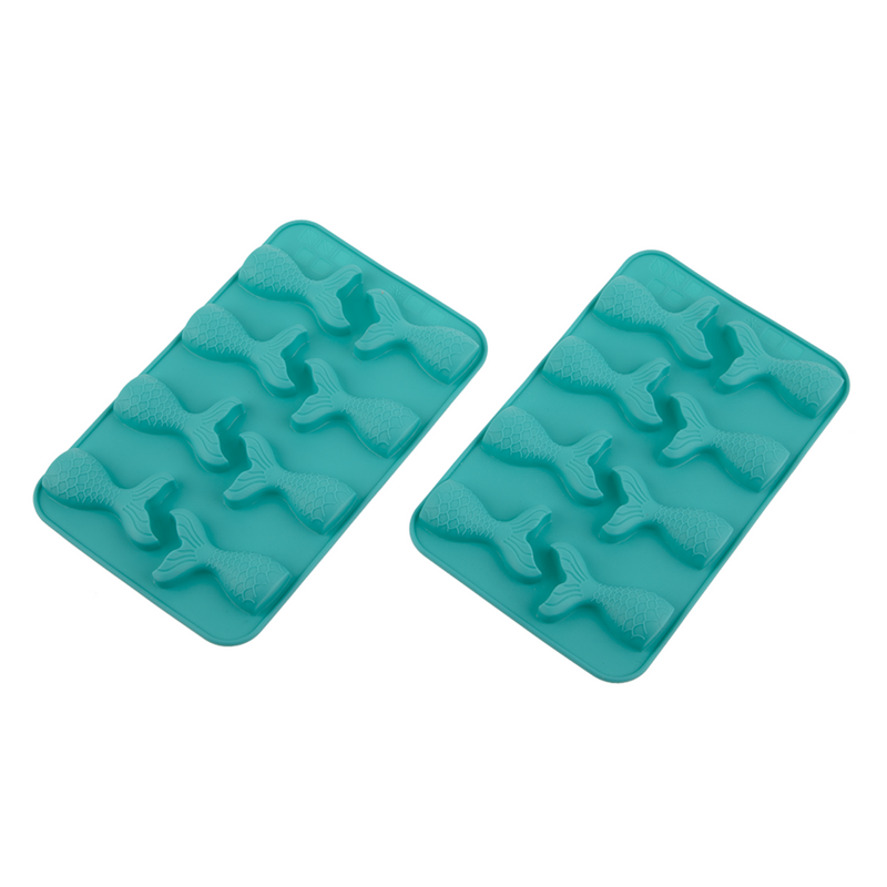 DAILY BAKE SILICONE MERMAID 8 CUP CHOCOLATE MOULD SET 2 - TURQUOISE