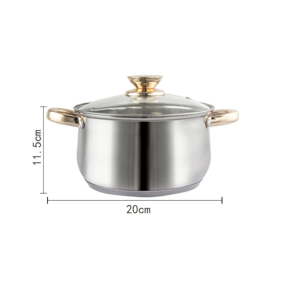 12Piece Cookware Set Kitchen Stainless Steel Stock Pot Pan Sets Saucepan Casserole kettle