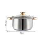 12Piece Cookware Set Kitchen Stainless Steel Stock Pot Pan Sets Saucepan Casserole kettle