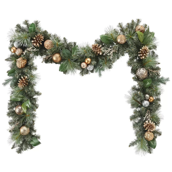 Pre-Lit Decorated Garland 2.7M