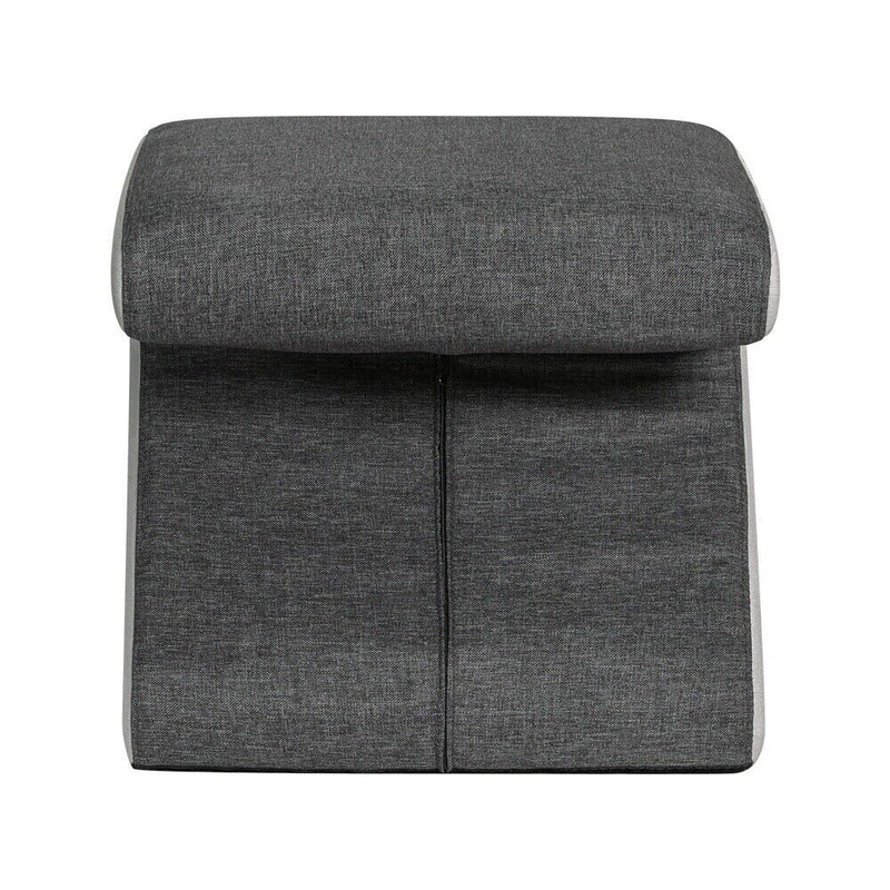 Artiss Ottoman Foot Stool Fabric Foot Rest Footstool Padded Seat Kids Grey