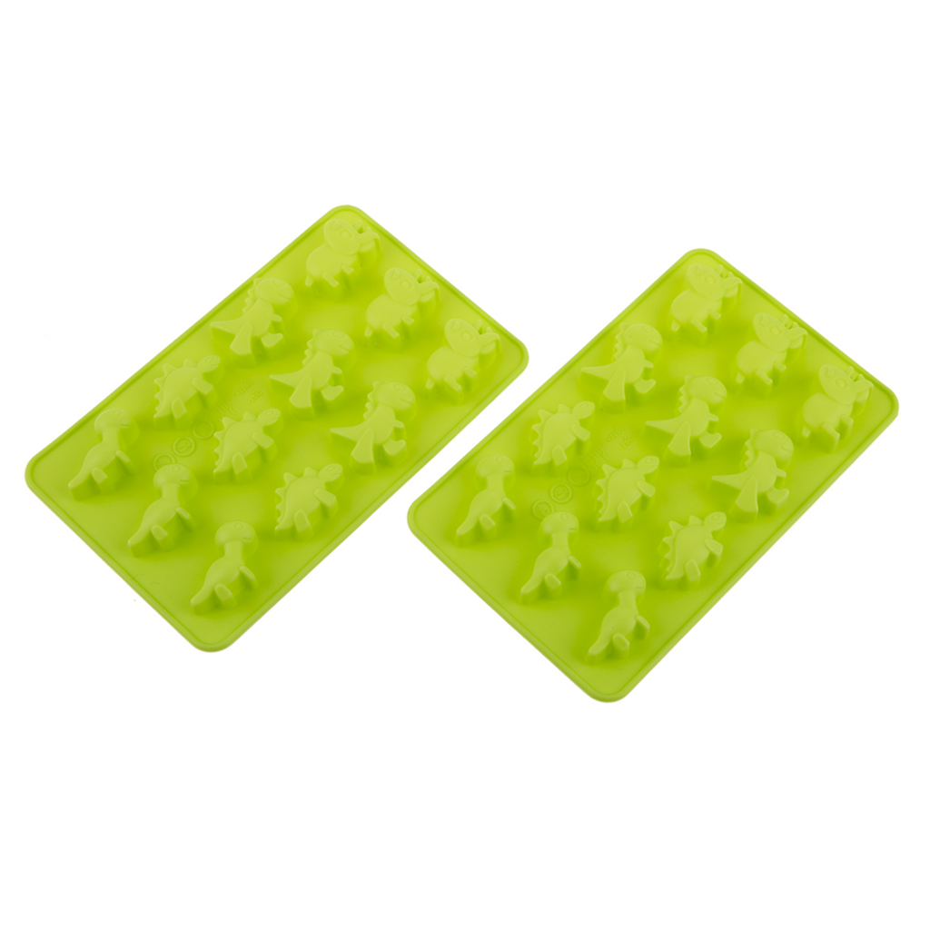 DAILY BAKE SILICONE DINOSAUR 8 CUP CHOCOLATE MOULD SET 2 - GREEN