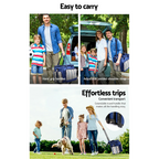 Alfresco 6 Person Picnic Basket Set Picnic Bag Cooler Wheels Insulated Bag