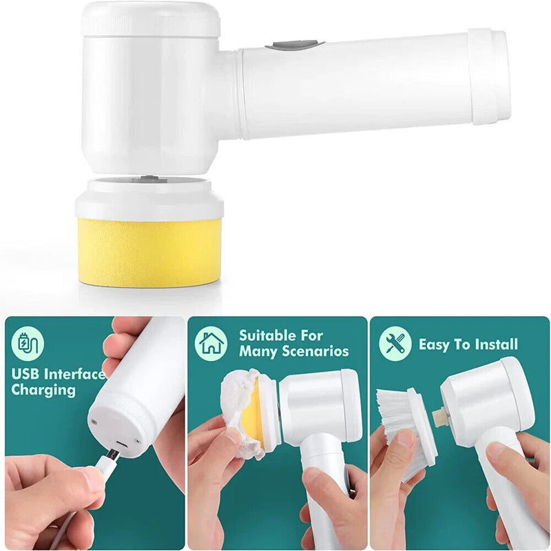 Wireless Electric Cordless Spin Scrubber Super Power Handheld Cleaning Brush