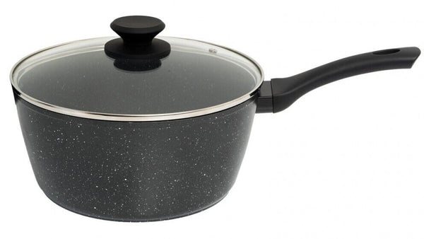 Stone Chef Forged Saucepan With Lid Cookware Kitchen Black 20cm