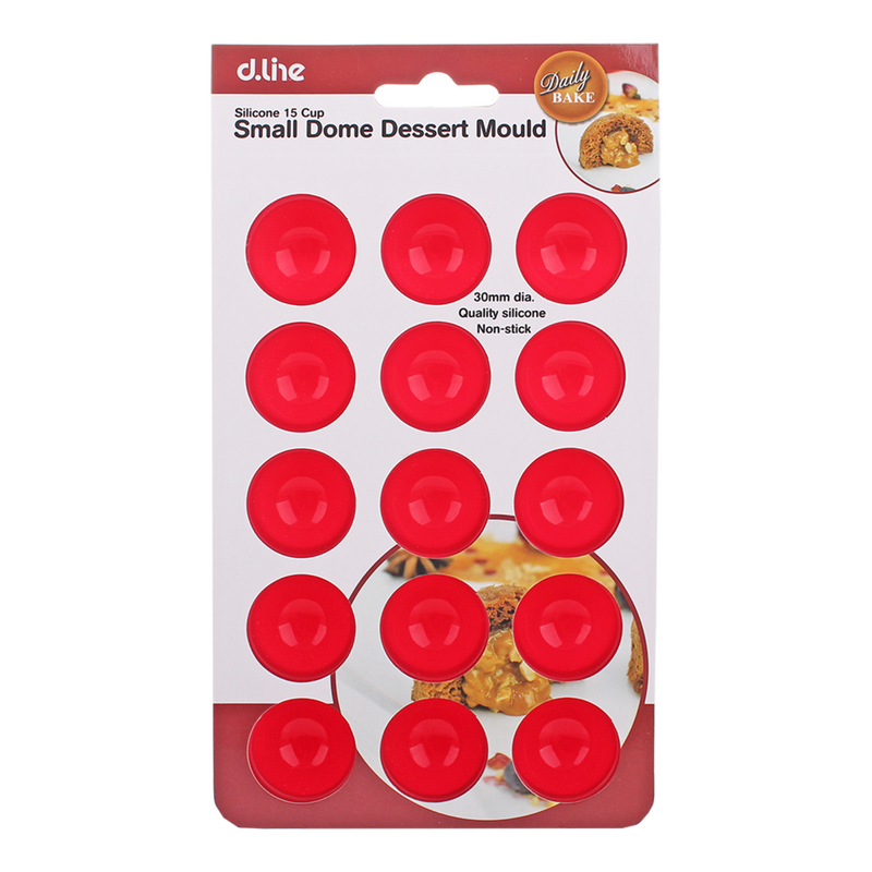 2x DAILY BAKE SILICONE 15 CUP SMALL DOME DESSERT MOULD 30 X 15MM - RED