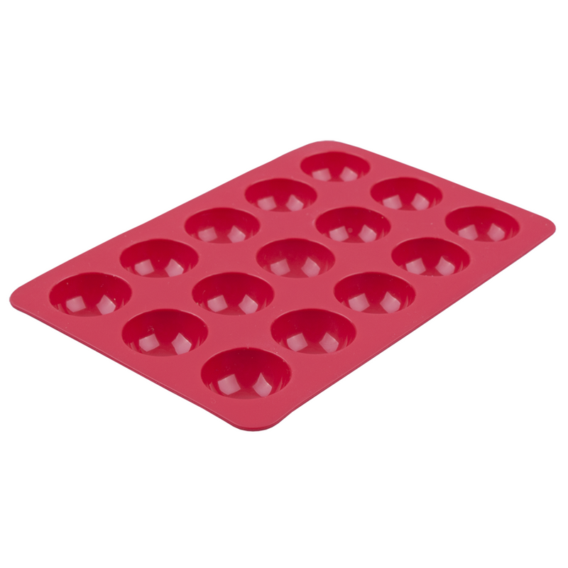 2x DAILY BAKE SILICONE 15 CUP SMALL DOME DESSERT MOULD 30 X 15MM - RED