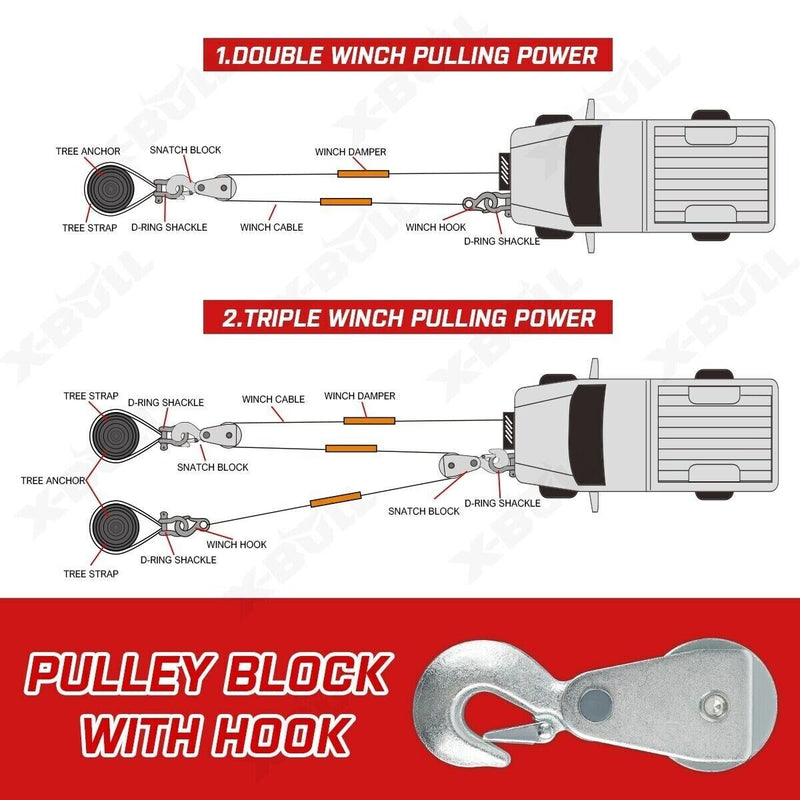 X-BULL Electric Winch 6000LBS 12V BOAT Synthetic Rope Wireless Remote 4WD ATV UTV