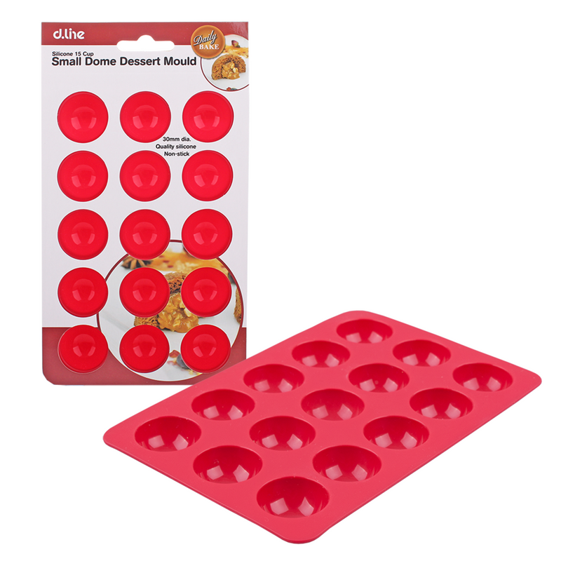 2x DAILY BAKE SILICONE 15 CUP SMALL DOME DESSERT MOULD 30 X 15MM - RED