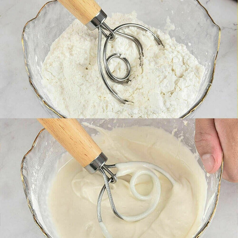 13 INCHES BAKING DOUGH STAINLESS STEEL LARGE WIRE WHISK MIXER BREAD COOKING TOOL