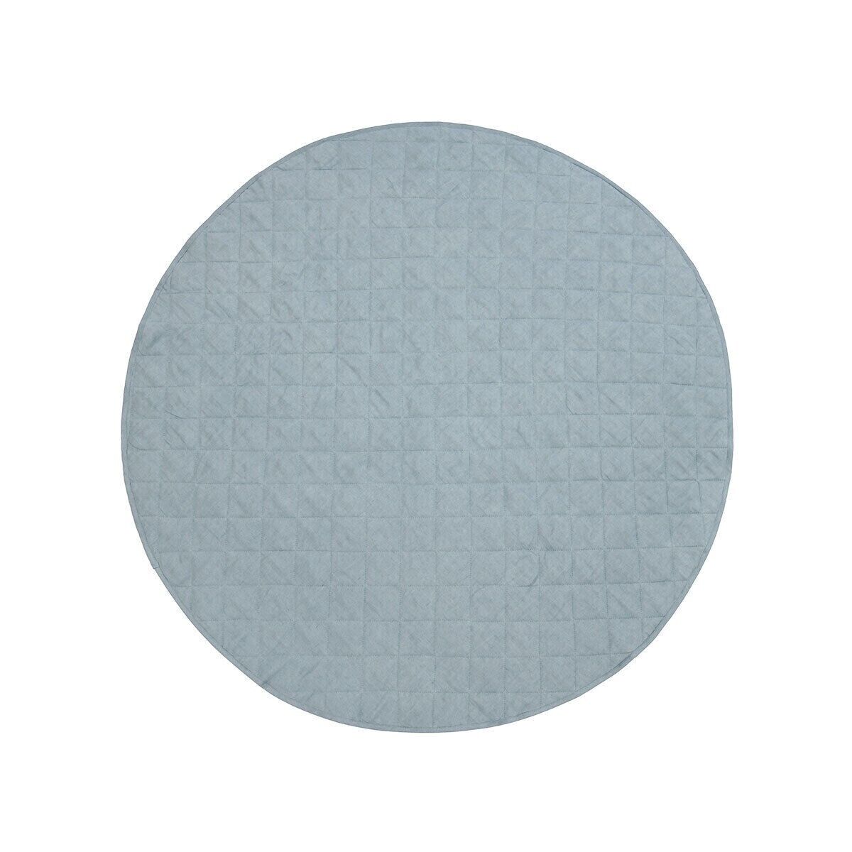 Little Gem Round Linen Cotton Baby Play Mat Capri 130cm Diameter