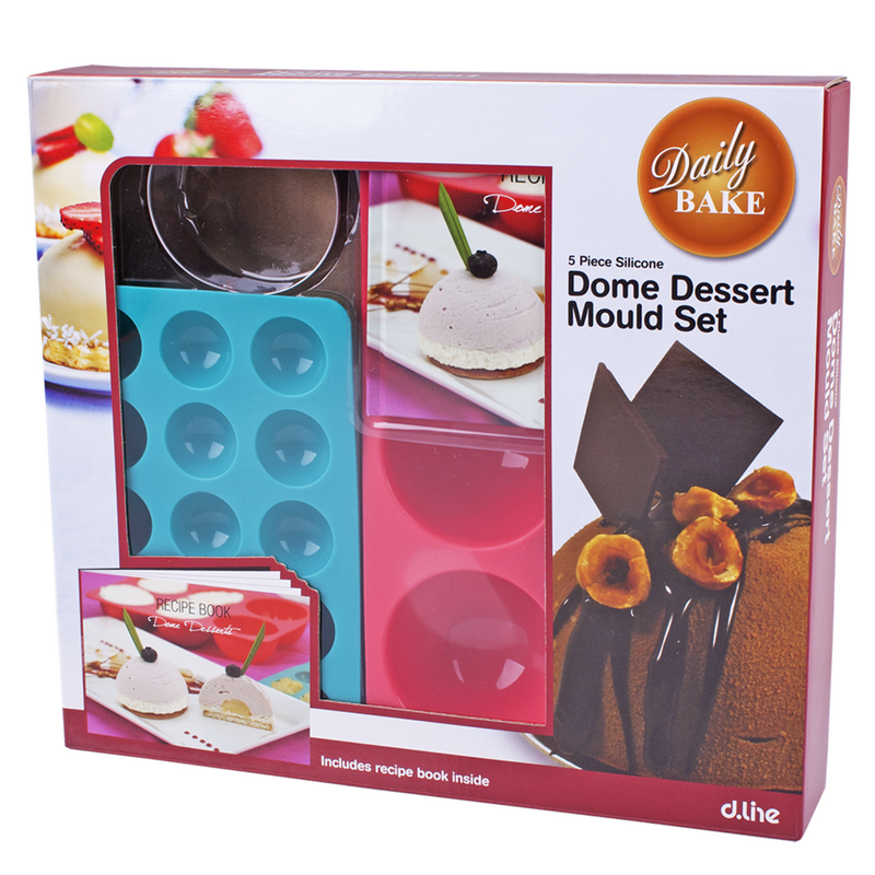 DAILY BAKE 5 PIECE SILICONE DOME DESSERT MOULD GIFT SET