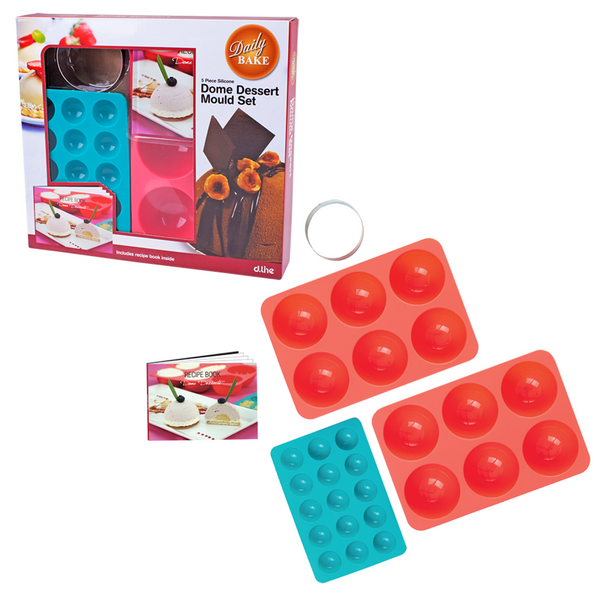 DAILY BAKE 5 PIECE SILICONE DOME DESSERT MOULD GIFT SET