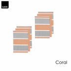 Ladelle Revive Block Woven Set of 6 Cotton Kitchen Towels Coral