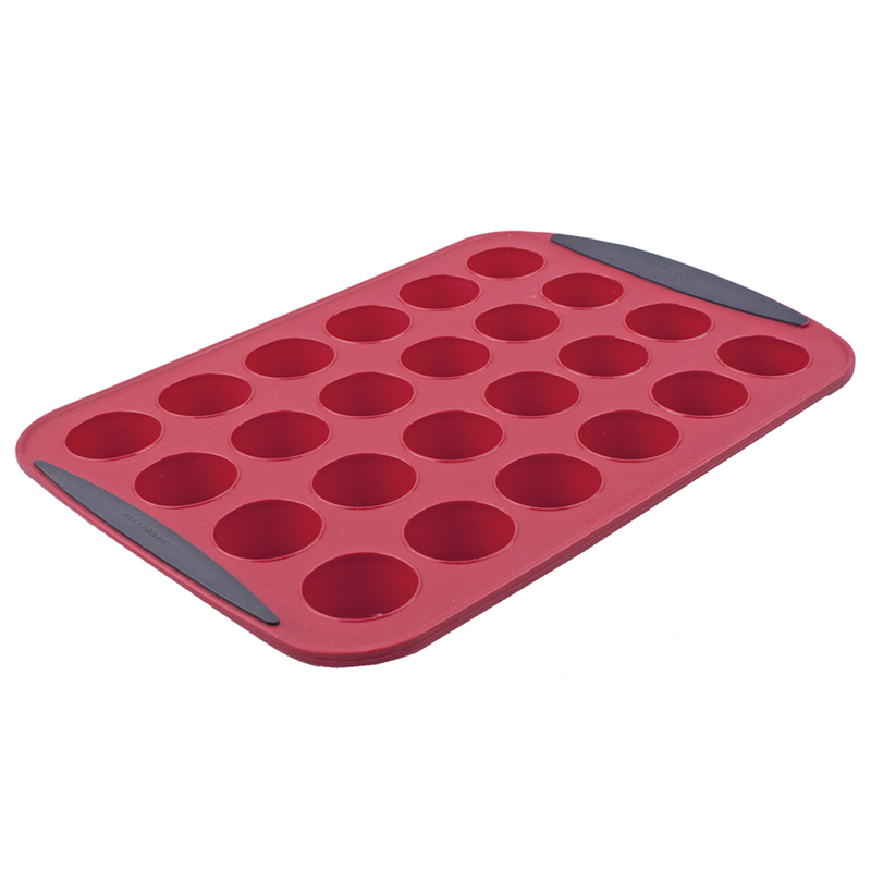 DAILY BAKE SILICONE 24 CUP MINI MUFFIN PAN - RED