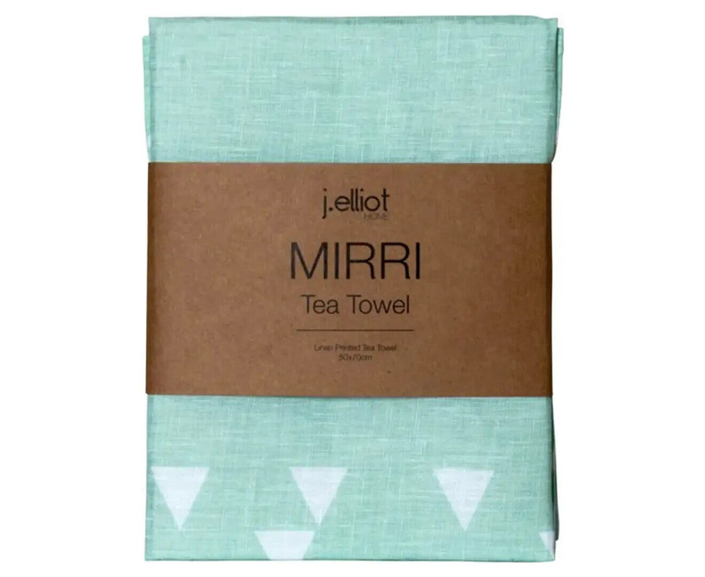 J.Elliot Home 100% Linen Print Tea Towel Mirri Glacier