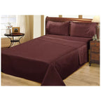 Ramesses 1000 TC Pima Cotton Narrow Stripe King Sheet Set Burgundy