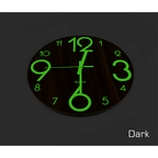 Glow In Dark Wall Clock Luminous Quartz Wooden Non Ticking Home Decor 12''/30cm