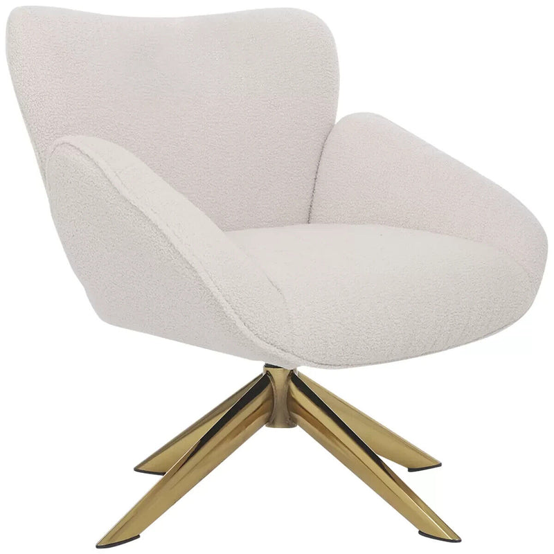 ONEX SaSa Boucle Swivel Armchair Ivory