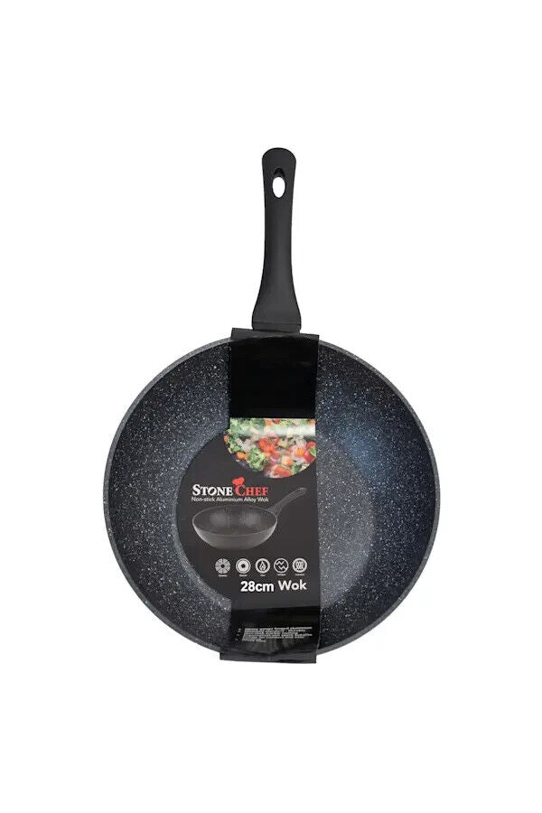 Stone Chef Forged Wok Non Stick Cookware Kitchen Black 28cm