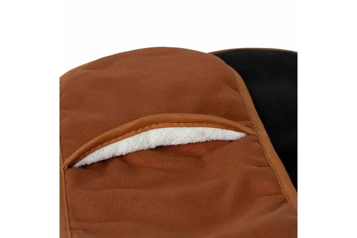 J Elliot Home Selby Cotton Double Oven Mitt Glove 17 x 82 cm Ginger & Black