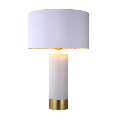 Lexi Lighting Pearl White Marble Stone Table Lamp