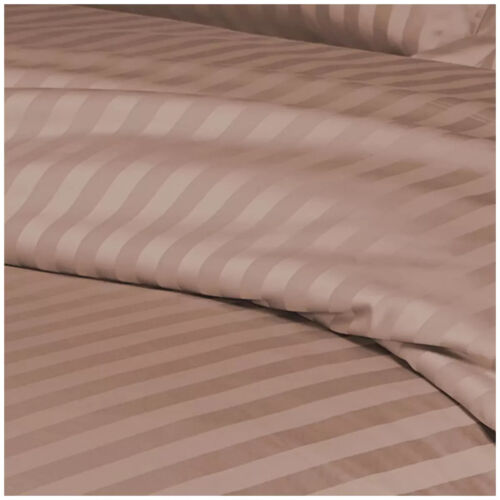 Ramesses 1200 TC Cotton Sateen Stripe King Quilt Cover Set Coffee