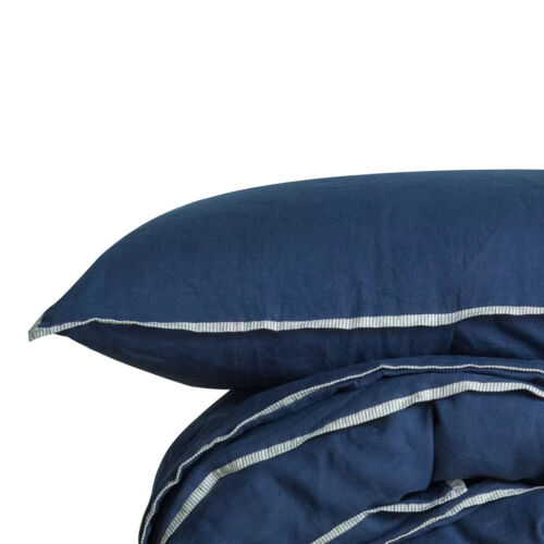 Moran Home Solstice Pillowcases Navy Stripe 2 Pack