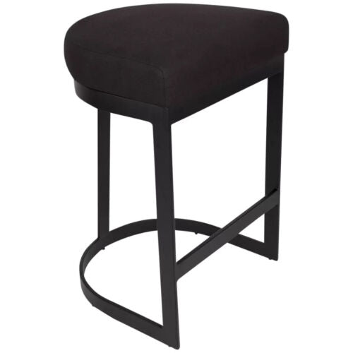 CAFE Lighting & Living Brooke Black Kitchen Stool Black Linen