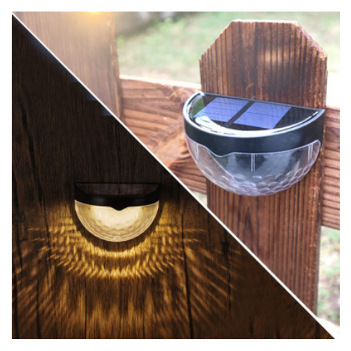 4PCS Solar Powered LED Wall Lights Door Fence Lights Outdoor Garden Lamp Light