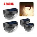 4PCS Solar Powered LED Wall Lights Door Fence Lights Outdoor Garden Lamp Light