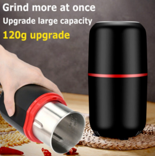 Electric Coffee Grinder Bean/Herbs/Spices/Nut Grinding Mill Portable Kitchen Black