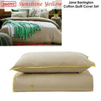 Jane Barrington Cotton Quilt Cover Set Taupe/Sunshine Yellow Queen