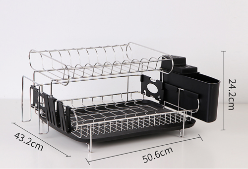 Dish Drying Rack Drainer Cup Plate Holder Cutlery Tray Kitchen Organiser