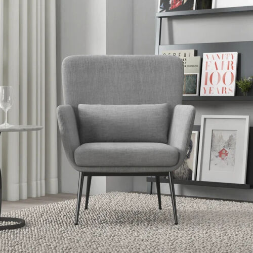 Casa Decor Cora Accent Chair Occasional Fabric Luxury Upholstered Light Grey